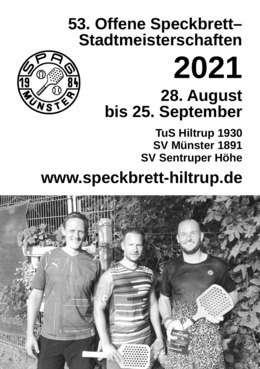 Titelblatt vom Turnierheft der 53. Offene Speckbrett-Stadtmeisterschaften 2021